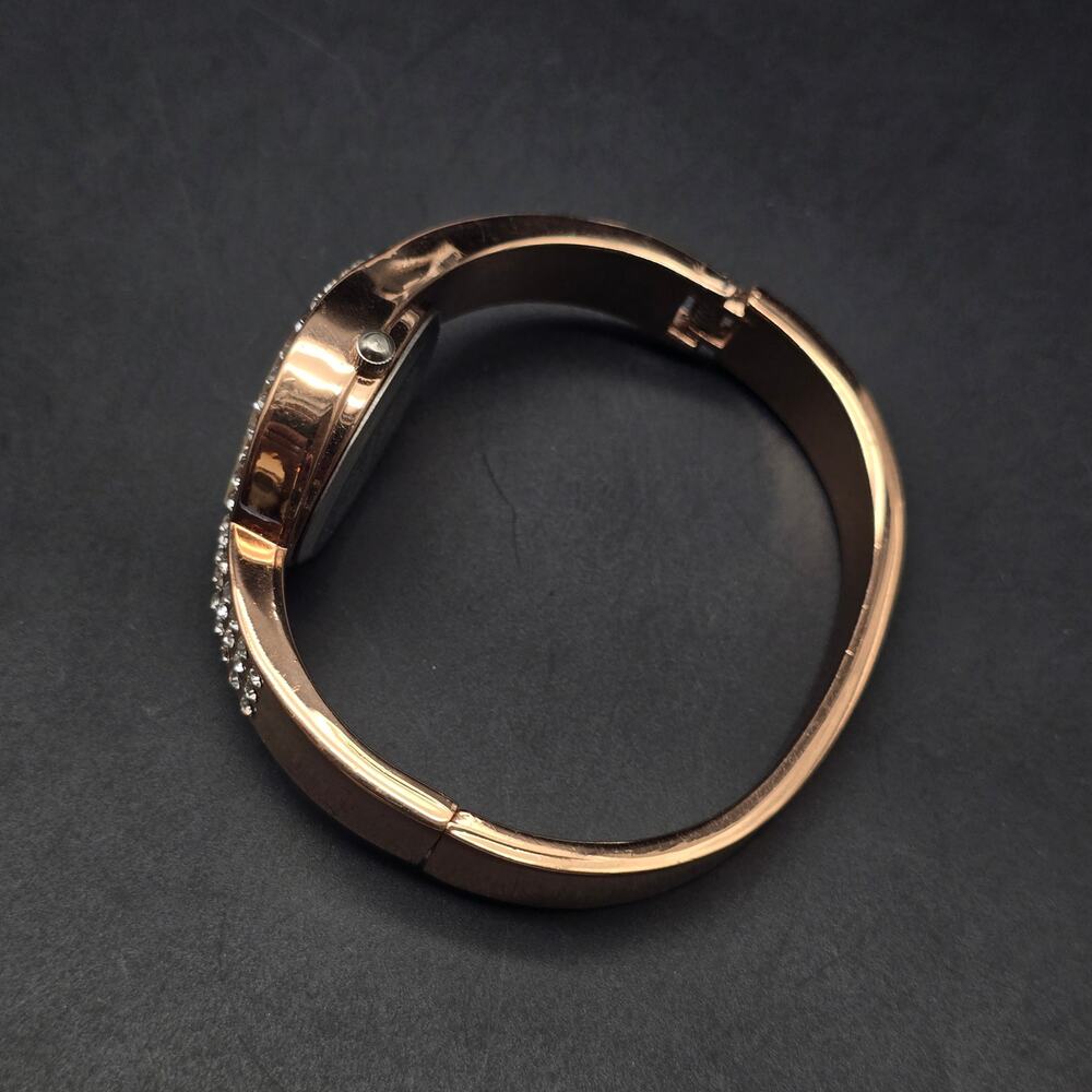 Voux Rhinestone Clamper Watch Gold Tone Womens Wrist Watch Works View 4
